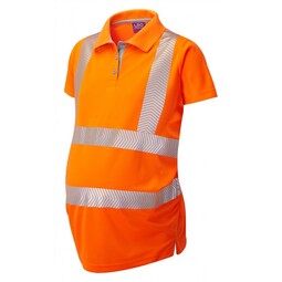 Leo Lovacott Coolviz Ultra Women's Maternity Polo Shirt - High-Visibility Orange