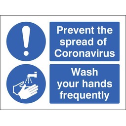 Prevent the Spread of Coronavirus - Wash Your Hands Frequently - Self Adhesive Vinyl Sign