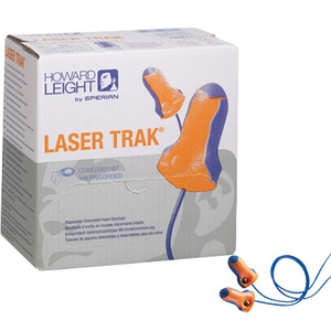 Howard Leight Laser Trak Detectable Foam Ear Plugs SNR 35 (Box 100)