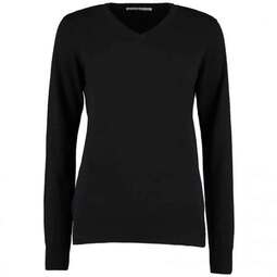 Kustom Kit Arundel Women's V Neck Sweater Black