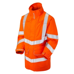 PULSAR PROTECT Rail Spec High Visibility Electric ARC Waterproof Storm Coat Orange