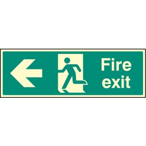Fire Exit Left Photo Rigid Sign