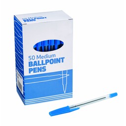 Medium Ballpoint Pen Blue Pack 50