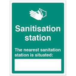 Sanitisation Station Location - Fluted Polypropylene Sign