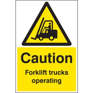 Caution Forklift Trucks Durable Floor Graphic