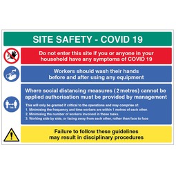 Covid-19 Site Safety - Rigid Plastic Sign 