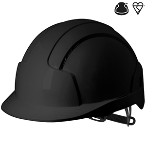 JSP Evolite Vented Wheel Ratchet Safety Helmet - Black