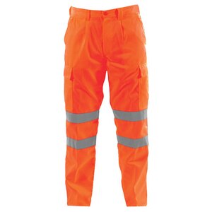 Bodyguard High Visibility Lightweight Polycotton Cargo Trouser Orange Reg Leg