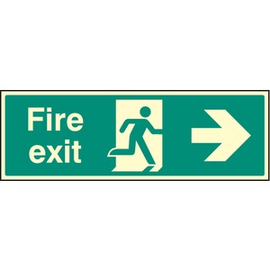Fire Exit Right Photo  - Rigid Sign