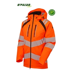 PULSAR LIFE Womens Sustainable High Visibility Insulated Parka Orange