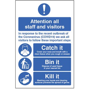 Attention All Staff and Visitors - Covid-19 Floor Graphic
