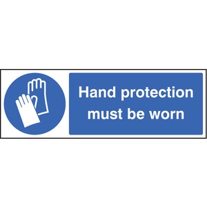 Hand Protection Must Be Worn  - Rigid Plastic Sign