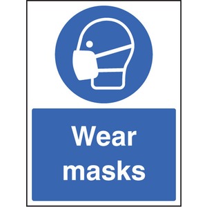 Wear Masks - Rigid Plastic Sign 300 x 400MM