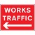 Works Traffic with Left Arrow Safety Sign