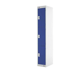 Locker 3 Door Grey, Blue Door 1800 x 300 x 450mm