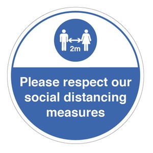 Please Respect Social Distancing - Anti-Slip Polycarbonate Floor Graphic