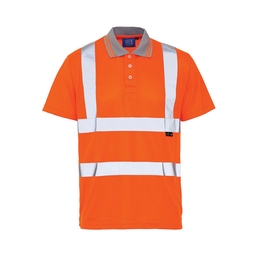 KeepSAFE High Visibility Short Sleeve Polo Shirt Orange