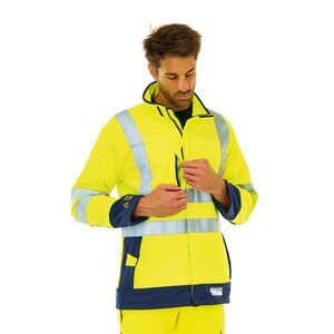 Sioen Playford High Visibility ARC Softshell Jacket Yellow/Navy