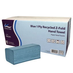 PRISTINE 1Ply Recycled Z-Fold Hand Towel Blue (Case 3000)