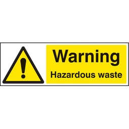 Warning Hazardous Waste - Rigid Plastic Sign 600 x 200MM