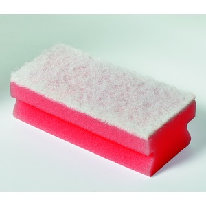Colour Coded Soft Foam Backed Scourers - Red