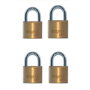 Squire 40mm Solid Brass Padlocks Pack 4