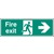 Fire Exit Right  - Self Adhesive Vinyl Sign