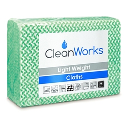 CleanWorks General Purpose Cleaning Cloths Green (Pack 100)