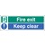 Fire Exit Keep Clear  - Self Adhesive Vinyl Sign