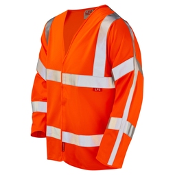 Leo Parkham Flame-Retardant High-Visibility Long Sleeved Waistcoat -High-Visibility Orange