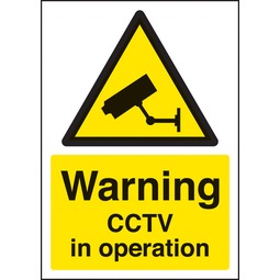 Warning CCTV in Operation  - Rigid Plastic Sign 210 x 297MM