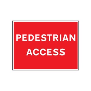 Pedestrian Access Safety Sign Rigid Plastic