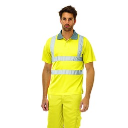 KeepSAFE High Visibility Short Sleeve Polo Shirt Yellow