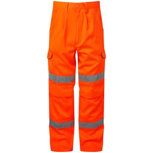 Bodyguard High Visibility Lightweight Polycotton Cargo Trouser Orange Tall Leg