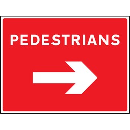 Pedestrians Arrow Right Non Reflective Site Traffic Sign