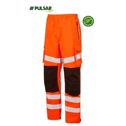 PULSAR LIFE Mens Sustainable High Visibility Overtrouser Reg Leg Orange