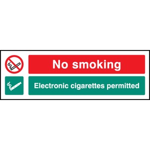 No Smoking - Electronic Cigarettes Permitted  - Self Adhesive Vinyl Sign