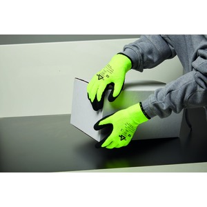 KeepSAFE High Visibility Latex Palm Coated Glove Yellow (Pair)