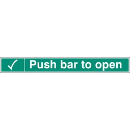 Push Bar to Open  - Self Adhesive Vinyl Sign 600 x 75MM