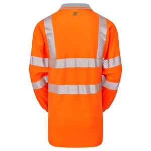 PULSAR LIFE Mens Sustainable Long Sleeved Polo Shirt Orange