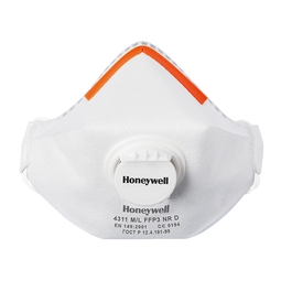 Honeywell 4000 Series 4311 FFP3V Fold Flat Valved Respirator (Box 10)