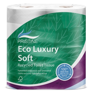 PRISTINE Eco Luxury Soft Recycled Toilet Tissue (Case 40)