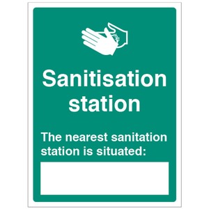 Sanitisation Station Location - Self Adhesive Vinyl Sign