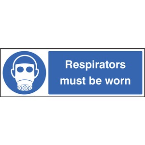 Respirators Must Be Worn  - Self Adhesive Vinyl Sign