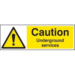Caution Underground Services  - Self Adhesive Vinyl Sign