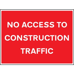 No Access to Construction Traffic Safety Sign