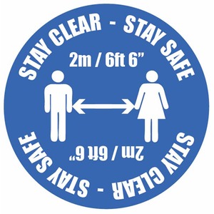 Stay Clear Stay Safe - Anti-Slip Polycarbonate Floor Graphic