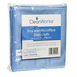 CleanWorks ProClean Microfibre Glass Cloth  (Pack 5)
