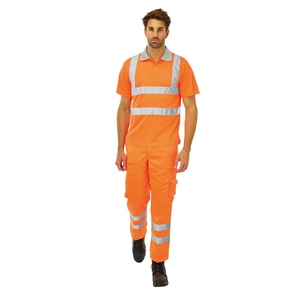 KeepSAFE High Visibility Rail Spec Short Sleeve Polo Shirt Orange