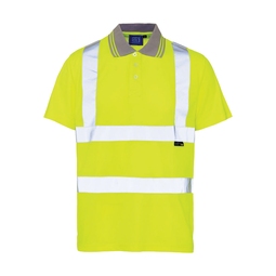 KeepSAFE High Visibility Short Sleeve Polo Shirt Yellow